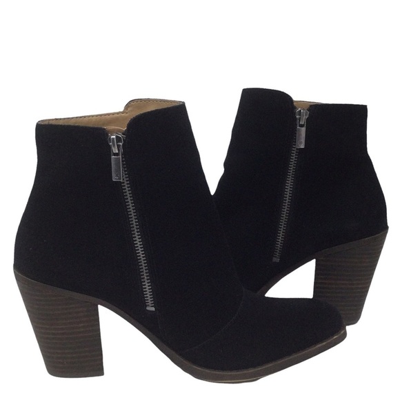 Lucky Brand Eleanor Suede Leather Embroidered Booties Boots - Picture 5 of 10